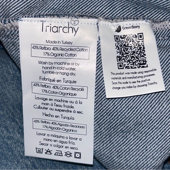 Triarchy Ms. Keaton Farmstand Baggy Jeans Blue Recycled & Organic Cotton - Sz 25 - Picture 14 of 14